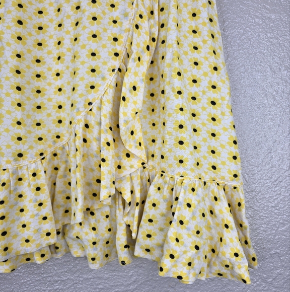 Ganni Daisy Yellow A-Line Ruffled Skirt (36) - Picture 6 of 14